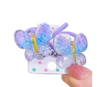Diademas elásticas para el pelo con diseño de mariposa de color caramelo para niños, soporte para coleta de caballo, accesorios para el cabello para niñas pequeñas, 1 par