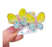 Diademas elásticas para el pelo con diseño de mariposa de color caramelo para niños, soporte para coleta de caballo, accesorios para el cabello para niñas pequeñas, 1 par