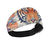 Diademas elásticas para el pelo de estilo bohemio con flores y tigres florales antideslizantes para gimnasio, deportes, senderismo, baloncesto