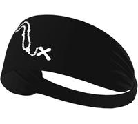 Diademas elásticas para el sudor con diseño de rosario católico para mujeres y hombres, diadema ancha antideslizante para yoga, diadema deportiva para correr, tenis, gimnasio y fitness, absorbe la hum