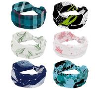 Diademas elásticas para mujer, 6 unidades, graffiti de limón, blanco, negro, gris, fútbol, banda ancha antideslizante, absorbe la humedad, para yoga, gimnasio, correr, deporte