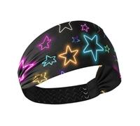 Diademas elásticas para mujer, diseño de estrellas fluorescentes de neón, absorben la humedad, para senderismo, voleibol, fútbol, uso diario, accesorios para cabello de mujer