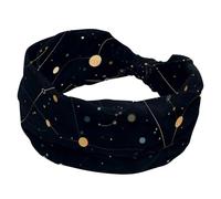 Diademas elásticas para mujer, para entrenamiento, con nudo torcido, constelación de Géminis, elásticas, antideslizantes, para yoga, deporte, turbante