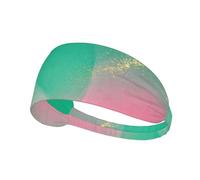 Diademas elásticas y suaves transpirables para yoga, correr y fitness con estampado mixto verde y rosa