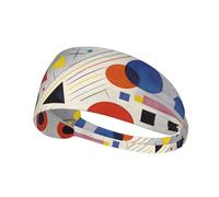 Diademas elásticas y suaves y transpirables con estampado geométrico abstracto para yoga, correr y fitness
