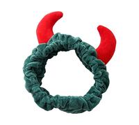 Diademas Faciales Felpa roja o buey demonio demonio cuernos diadema maquillaje ducha lavado cara deporte terciopelo pelo banda femenino niñas festival divertido año nuevo Diadema Lavado De Cara (Colo