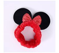 Diademas Faciales Minnie Lindo Bowknot Orejas Accesorios for el cabello Mickey Mouse Dibujos animados Face Lavado Tocado Diadema Disney Moda Mujer Cinta de Pelo Diadema Lavado De Cara ( Size : Red )