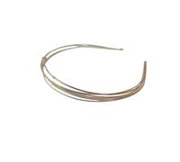 Diademas finas de color dorado para mujer, de aleación multicapa, doble raíz, de metal, accesorios para el cabello, aro liso para la cabeza