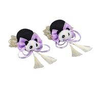Diademas for el cabello de mujer, accesorios chinos for el cabello, pinzas for el cabello con moño redondo de Panda, 2 uds., Clips laterales Vintage for fiesta de Año Nuevo Hanfu(Purple)