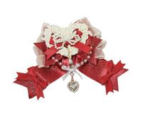 Diademas for el cabello de mujer, accesorios de Lolita, lazos for el cabello, horquillas, pasador de lazo Ribbion, tocados con lazo for niñas y mujeres(Red)