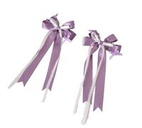 Diademas for el cabello de mujer, lazos for el cabello a la moda Lolita, horquillas, 2 uds., pasador con lazo Ribbion, tocados con lazo for niñas y mujeres(Purple)