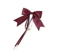 Diademas for el pelo de mujer Lazos for el pelo for mujer, lazo de satén, pinzas for el pelo con cola larga, lazo de borla, accesorios for el pelo de Lolita for niñas y adolescentes(Burgundy)