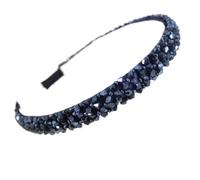 Diademas for mujer, accesorios for el cabello, aro de cristal for el cabello, horquilla for el cabello con temperamento antideslizante de hada salvaje for mujer, diadema gris(Blue)