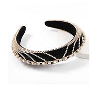 Diademas for mujer, diadema barroca con diamantes de imitación, diademas acolchadas con cristales for mujer, diademas de lujo con bisel brillante for niñas, accesorios for el cabello(Gold)