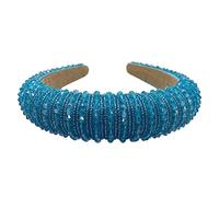Diademas for mujer, diademas con cuentas de cristal y diamantes de imitación, accesorios for peinar el cabello de estilo barroco, diademas for mujer, oro blanco(Sky Blue)