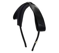 Diademas francesas con doble lazo para el pelo para mujer, diadema con sentido del cabello (negro)