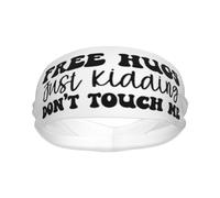 Diademas Free-Hug Just Kidding Don't Touch-Me Banda Deportiva para el Sudor Bandas para la Cabeza Que absorben la Humedad Banda para el Cabello Unisex para Adultos