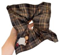 Diademas Grandes, Diadema A Cuadros De Cuatro Esquinas De Maillard, Cola De Caballo Baja for Mujer, Temperamento Atado, Cuerda for El Cabello, Cabeza De Bola, Cuerda, Accesorios for El Cabello(Brown)