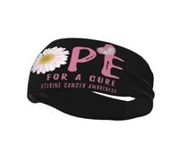 Diademas Hope for A Cure Concientización sobre el cáncer uterino Banda para el sudor de flores para mujeres Hombres-Bandas de yoga para deportes Fitness-98