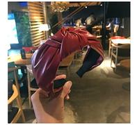 Diademas HORADA DE DIEJA DE LA HORADA DE LA PIEZA DE LA HORNIA DE LAS MUJERES PU Aro del pelo for accesorios for el cabello del turbante adulto Diadema Mujer(Red hairband)