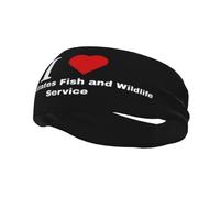 Diademas "I Love United States Fish and Wildlife Service" para hombre y mujer, antideslizantes, absorbentes, deportivas, para gimnasio, baloncesto, yoga.