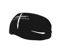 Diademas Jesucristo Cristiano Redimido Clavos Cruzados Banda para el Sudor para Mujeres Hombres-Yoga Banda para el Sudor Bandas elásticas Anchas para el Cabello para Deportes Fitness