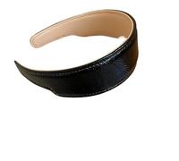 Diademas Mujer Headband Solid Color Cream PU Women Hairband Anti-Slip Trapezoidal Non-slip Hair Hoop For Adults(Classic Leather 6)