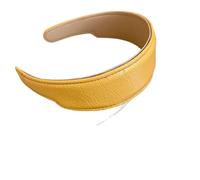 Diademas Mujer Headband Solid Color Cream PU Women Hairband Anti-Slip Trapezoidal Non-slip Hair Hoop For Adults(Classic Leather 5)