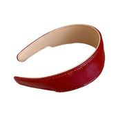 Diademas Mujer Headband Solid Color Cream PU Women Hairband Anti-Slip Trapezoidal Non-slip Hair Hoop For Adults(Classic Leather 1)