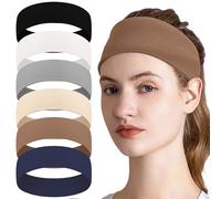 Diademas Mujer Hombre,6 Piezas Headband Diadema Deportiva de Punto Moda,Elástica Cintas Pelo Antideslizante Ancha,Cinta Pelo Deporte Cabeza para Skincare Yoga Deportes Correr Multicolor 20 x 9 cm