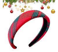 Diademas navideñas para mujer, accesorio de vestir a cuadros rojos, diadema ancha de Navidad, para vacaciones escolares, reuniones familiares, celebraciones de temporada, cena, boda, concierto, evento