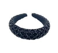 Diademas para el pelo con cuentas de esponja de cristal, estilo simple, decoración de cabeza de diamantes de imitación, regalo para mujeres, playa, color negro