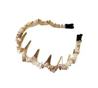 Diademas para el pelo de piedra con dientes de cristal para coronas, accesorio moderno de acrílico para mujeres y niñas