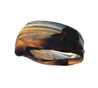 Diademas para el sudor The Sun Rising Between Two Mountains para mujeres y hombres, patrones personalizados únicos, diadema ancha antideslizante para correr, gimnasio, yoga y más, accesorios elegantes