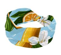 Diademas para mujer, antideslizante, banda elástica ancha para el cabello, verano, fruta, limón, naranja, plátano, banda para el sudor, para entrenamiento, yoga, deporte, gimnasio, correr, fitness