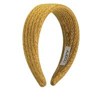 Diademas para mujer, banda ancha de color sólido y simple, estilo retro (amarillo)