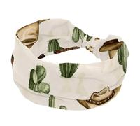 Diademas para mujer, banda elástica ancha, antideslizante, gorras vaqueras occidentales, botas salvajes, cactus, absorbe la humedad, para yoga, gimnasio, correr, fitness, deporte