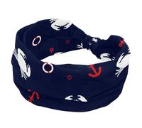 Diademas para mujer, cangrejo blanco, ancla roja, fondo azul marino, diadema ancha de moda, envoltura elástica cruzada, turbante para entrenamiento deportivo