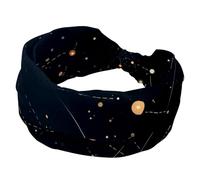 Diademas para mujer con diseño de cruz trenzada, constelación de Géminis, banda elástica ancha, accesorio para el cabello