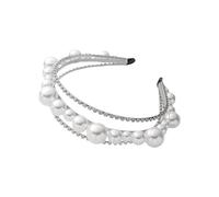 Diademas para Mujer Diadema con banda for el pelo de perlas, tocado novia creativo for boda Gorros antideslizantes.