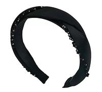 Diademas para Mujer Diadema de cristal satinado que combina con un exquisito tocado de pelo prensado(Schwarz)