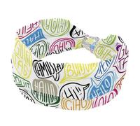 Diademas para mujer, diferentes idiomas, con palabra de saludo, elástica, ancha, antideslizante, absorbe la humedad, para yoga, gimnasio, correr, fitness, deporte