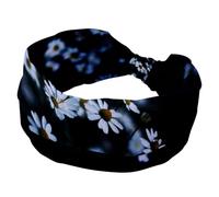 Diademas para mujer, hermosas margaritas blancas en el campo, elásticas, antideslizantes, anchas, turbante, para entrenamiento, yoga, deportes, correr