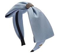 Diademas para Mujer Lazo de estilo francés y banda for el cabello con diamantes for el cabello con nudo(Azul)