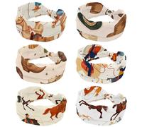 Diademas para mujer, paquete de 6 bandas trenzadas con cruz trenzada, bandas elásticas para el cabello, sombreros de vaquero occidentales vintage, suaves y antideslizantes, para entrenamiento, yoga