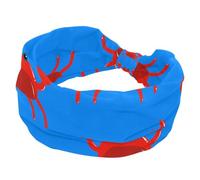 Diademas para mujer, patrón de cangrejo rojo, fondo azul, banda elástica ancha, turbante suave, diadema antideslizante para yoga, entrenamiento, deporte, correr