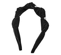 Diademas para mujer, plisadas, tarjetas para el pelo, bandas para el pelo, tocado retro (negro)