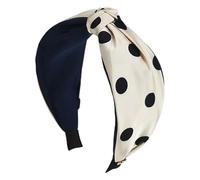 Diademas para Mujer Tocado de diadema exterior anudado de lado ancho retro(Beige)