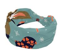 Diademas para mujer, turbante ancho, diseño de Hello Christmas Raindeer, antideslizante, elástica, para yoga, entrenamiento, bandana suave