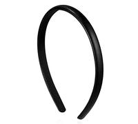 Diademas para mujeres vendimia de cuero fino bandas para el cabello color sólido simple prensado aros para el cabello (color: negro, tamaño: 11,5 x 1,2 cm)